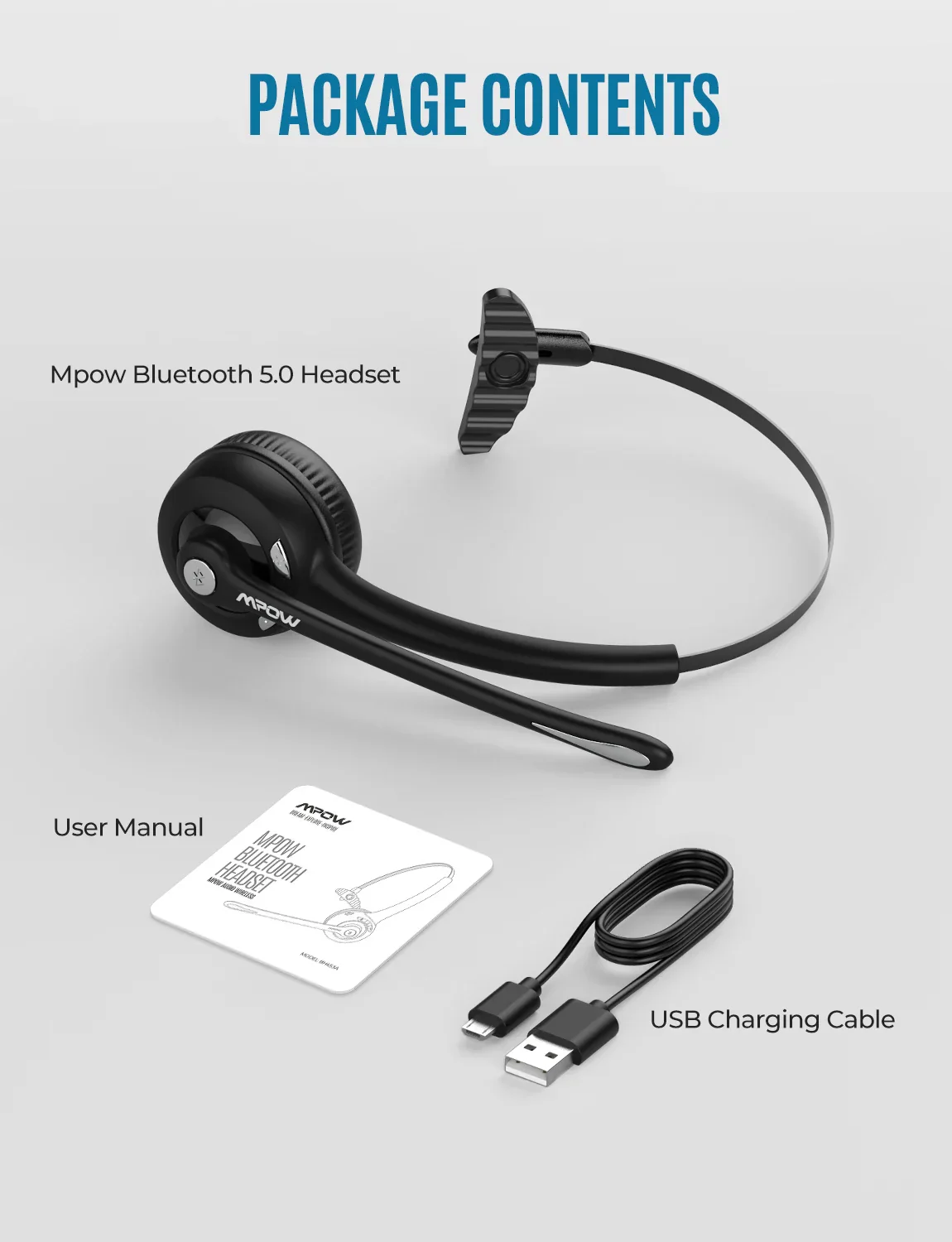 1/2 pack Mpow Pro Office Wireless Bluetooth V5.0 headphone With Microphone 13H Talking Time For Driver Call Center Skype Office - Image 13