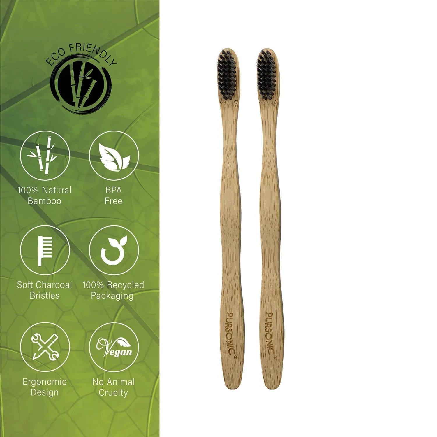 100% Natural Bamboo Toothbrush by Pursonic - Image 3