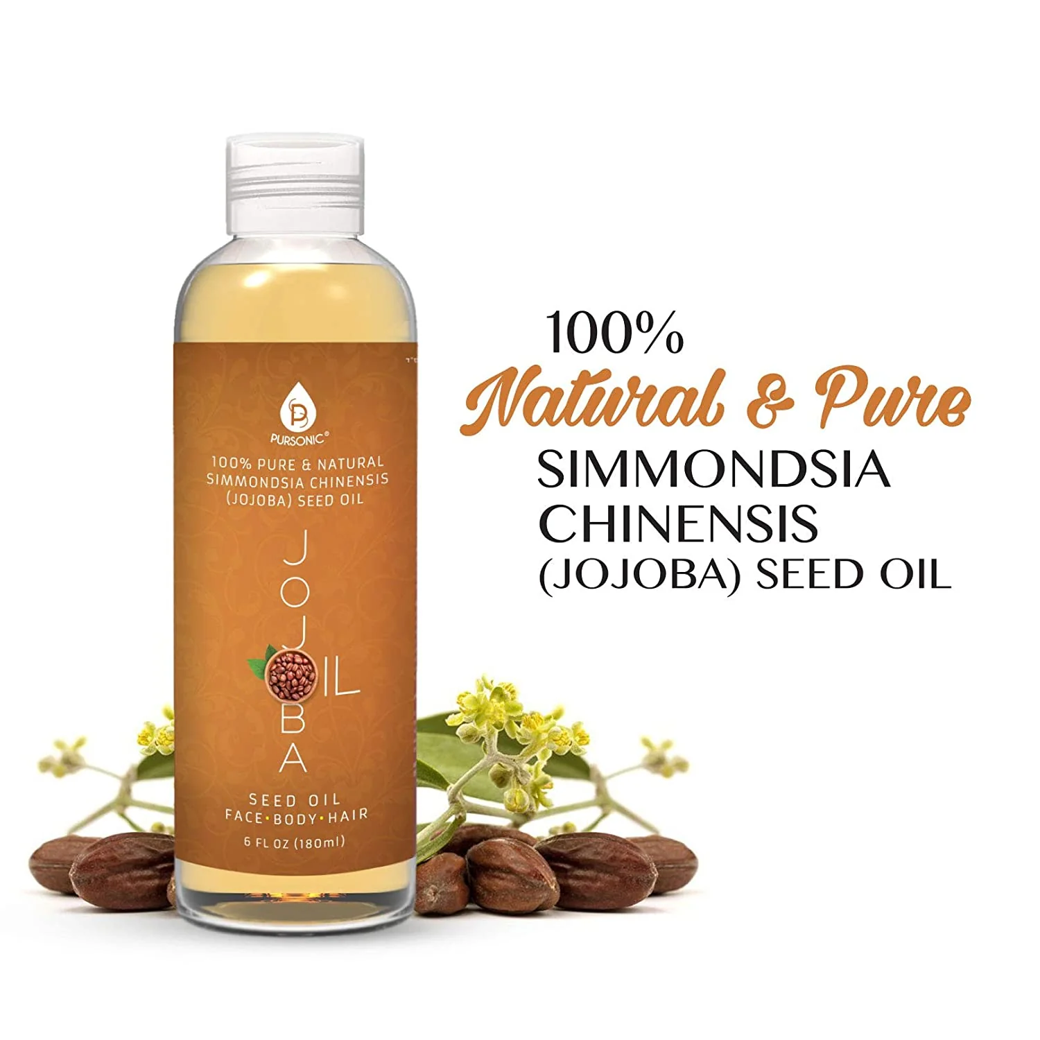 100% Pure & Natural Golden Jojoba Oil 6 Oz by Pursonic - Image 2