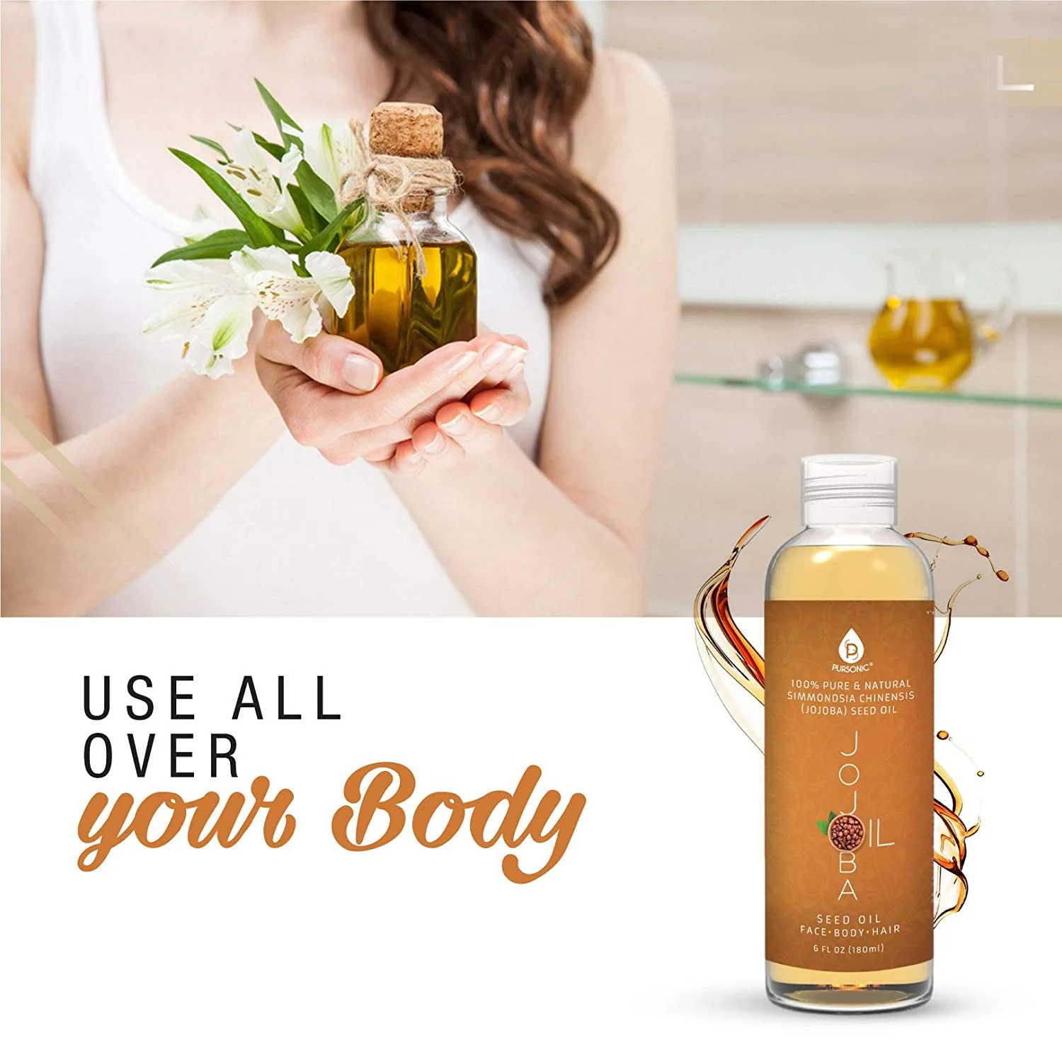 100% Pure & Natural Golden Jojoba Oil 6 Oz by Pursonic - Image 3