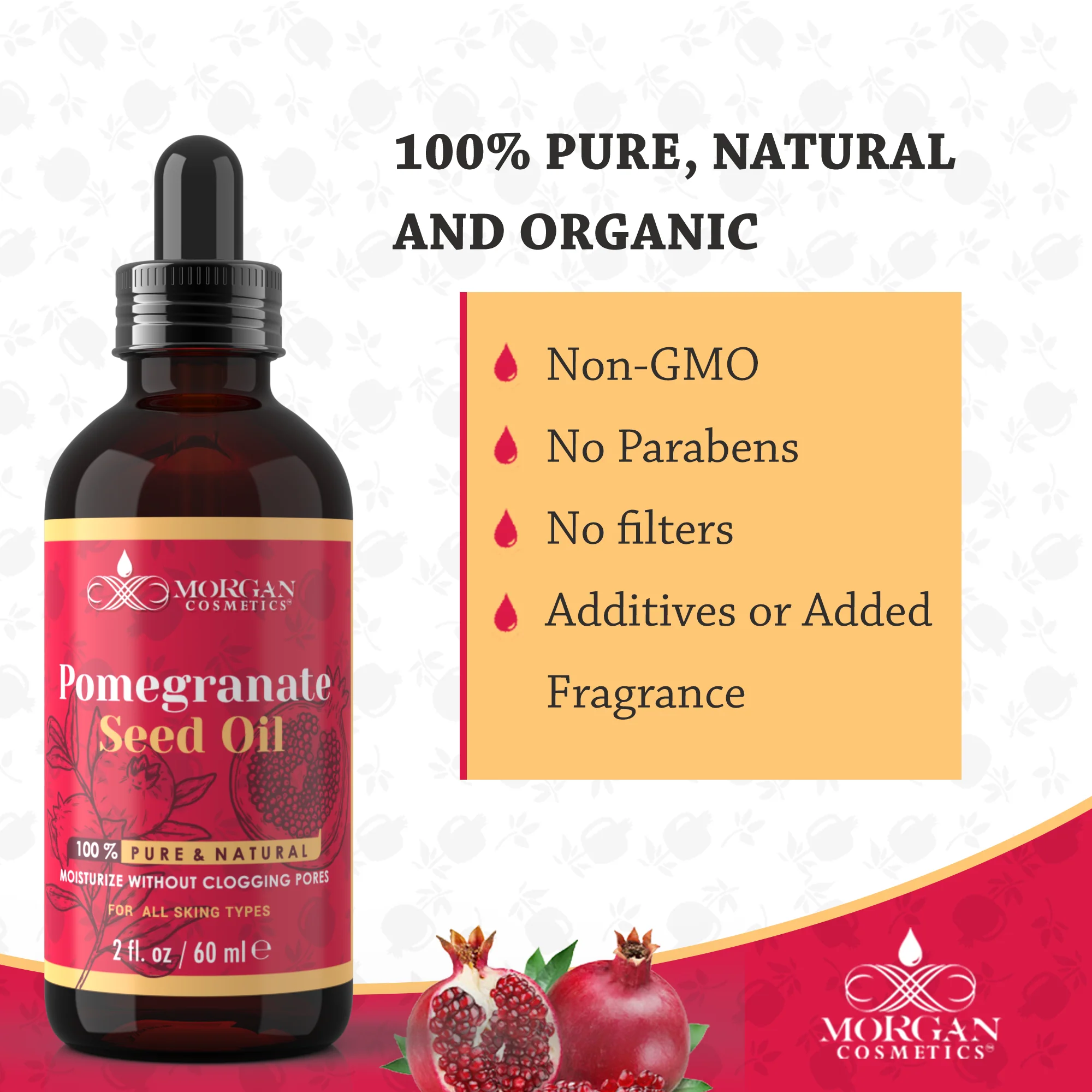 100% Pure Pomegranate Oil 2 oz by Morgan Cosmetics - Image 3