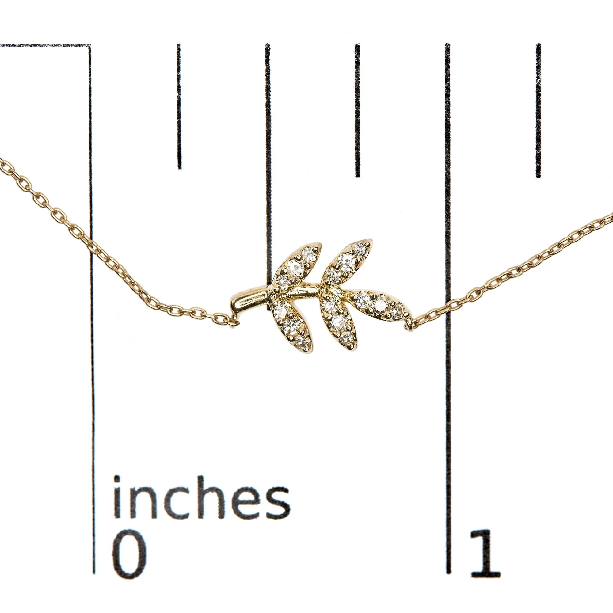 10K Yellow Gold 1/10 Cttw Diamond Leaf and Branch 18" Pendant Necklace (H-I Color, I1-I2 Clarity) by Haus of Brilliance - Image 5