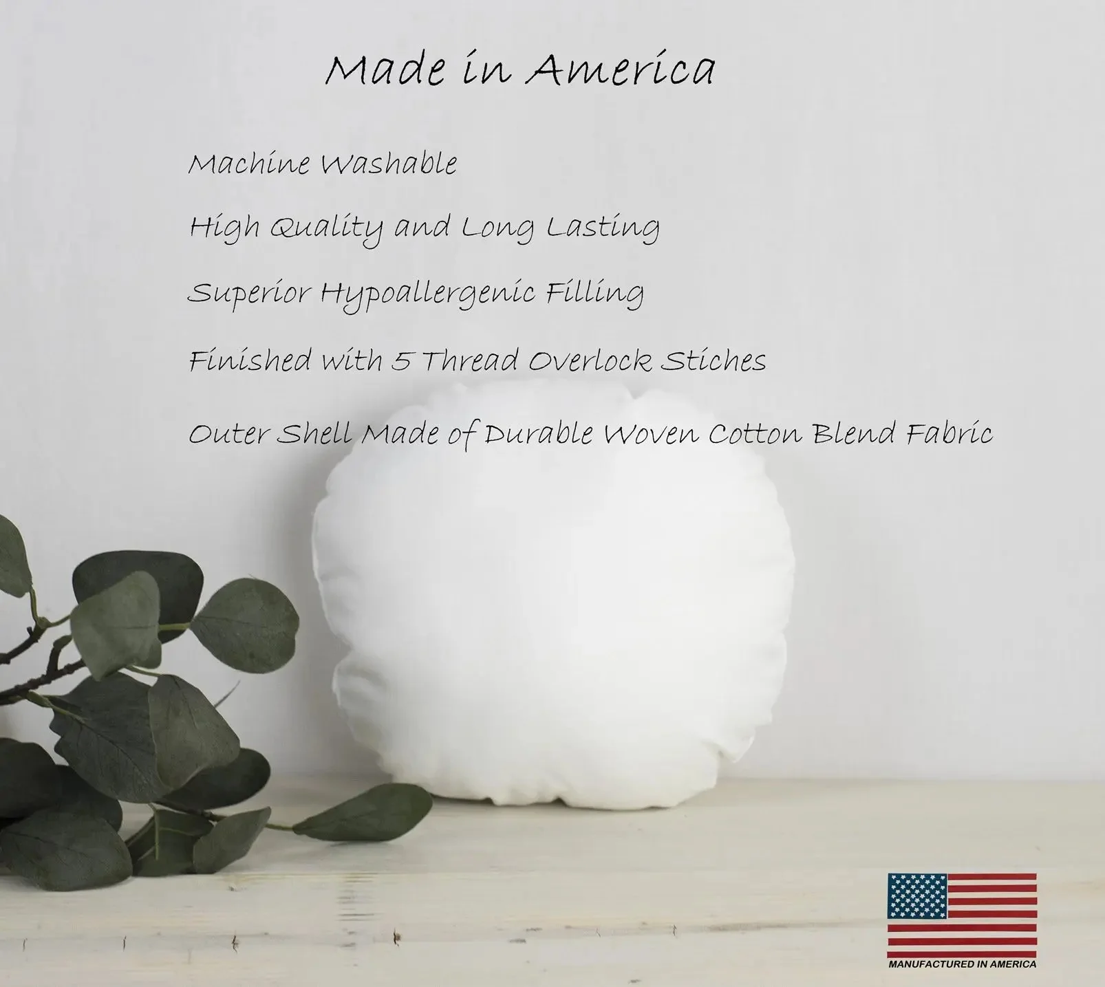11" | Round Angel Hair Insert | Indoor Outdoor Down Alternative Hypoallergenic Pillow Insert | Quality Insert | Premium Insert by UniikPillows - Image 5