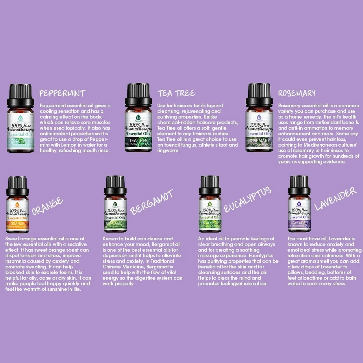 14 Pack of 100% Pure Essential Aromatherapy Oils by Pursonic - Image 6