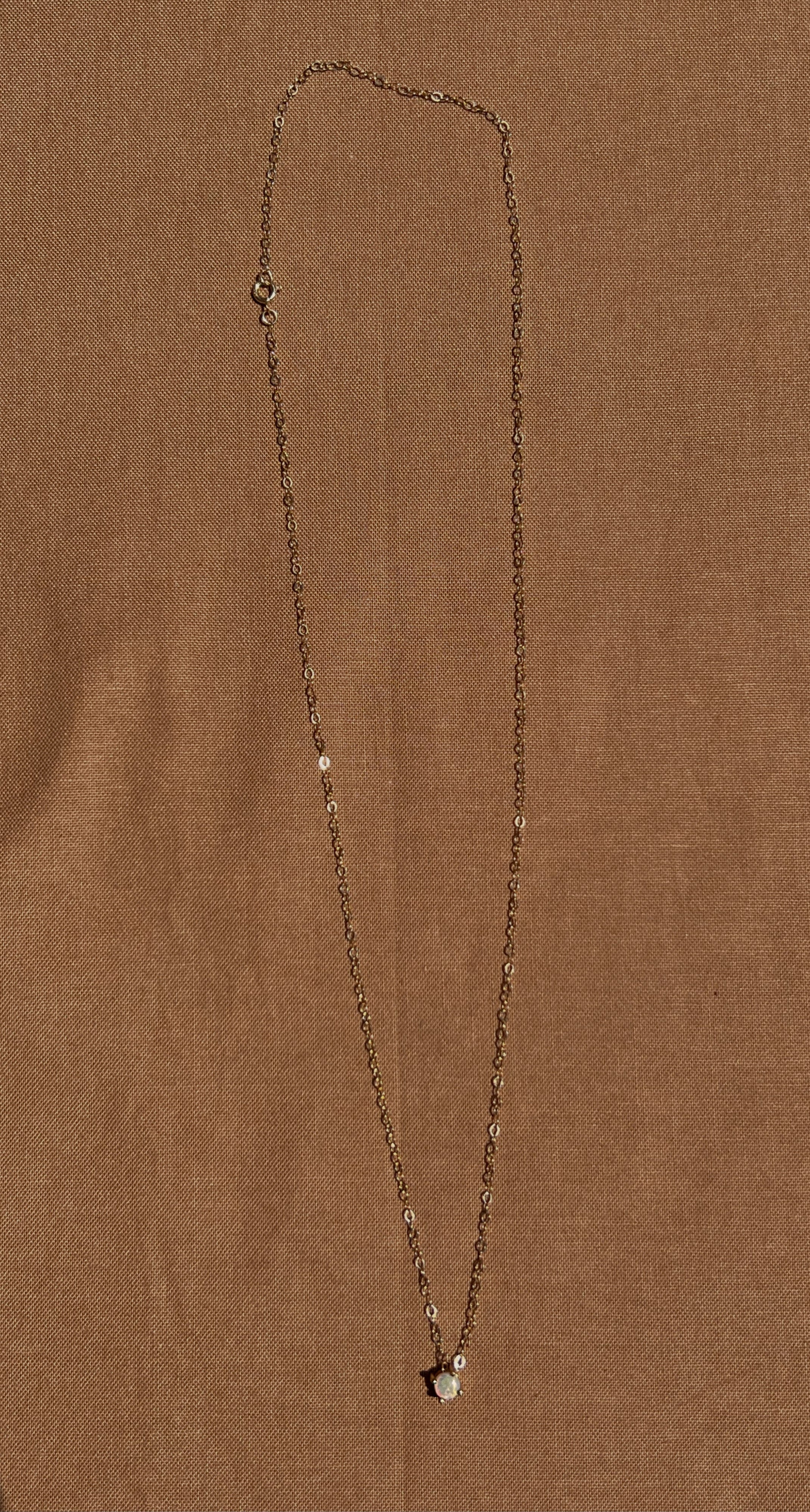 14k Yellow Gold White Opal Necklace by Toasted Jewelry - Image 2