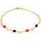 18K Gold Elephant Anklet with Red & Black Crystals - Image 2