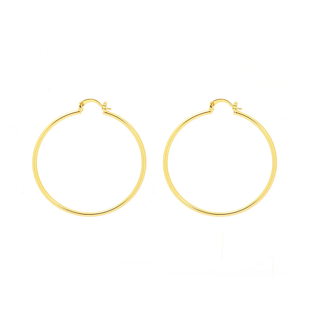 18K Gold Plated 2mm Hoop Earrings - Image 4