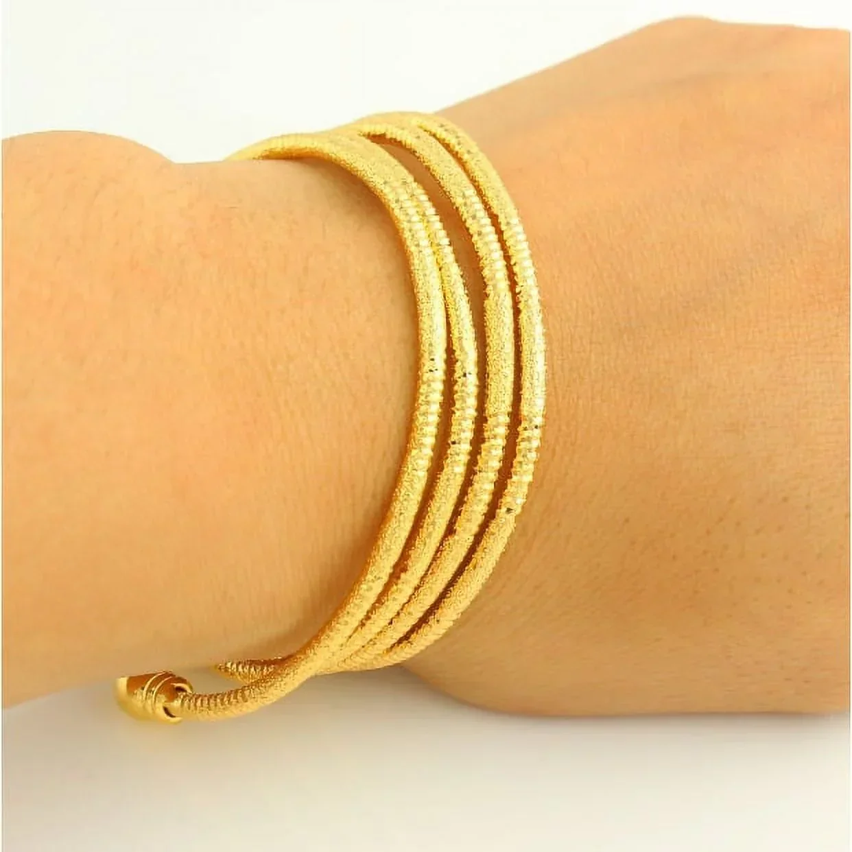 18k Yellow Gold Filled High Polish Finish COCO Head Bangles - Image 2