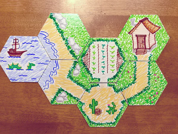 20 Blank Hexagon Board Game Tiles - Image 3