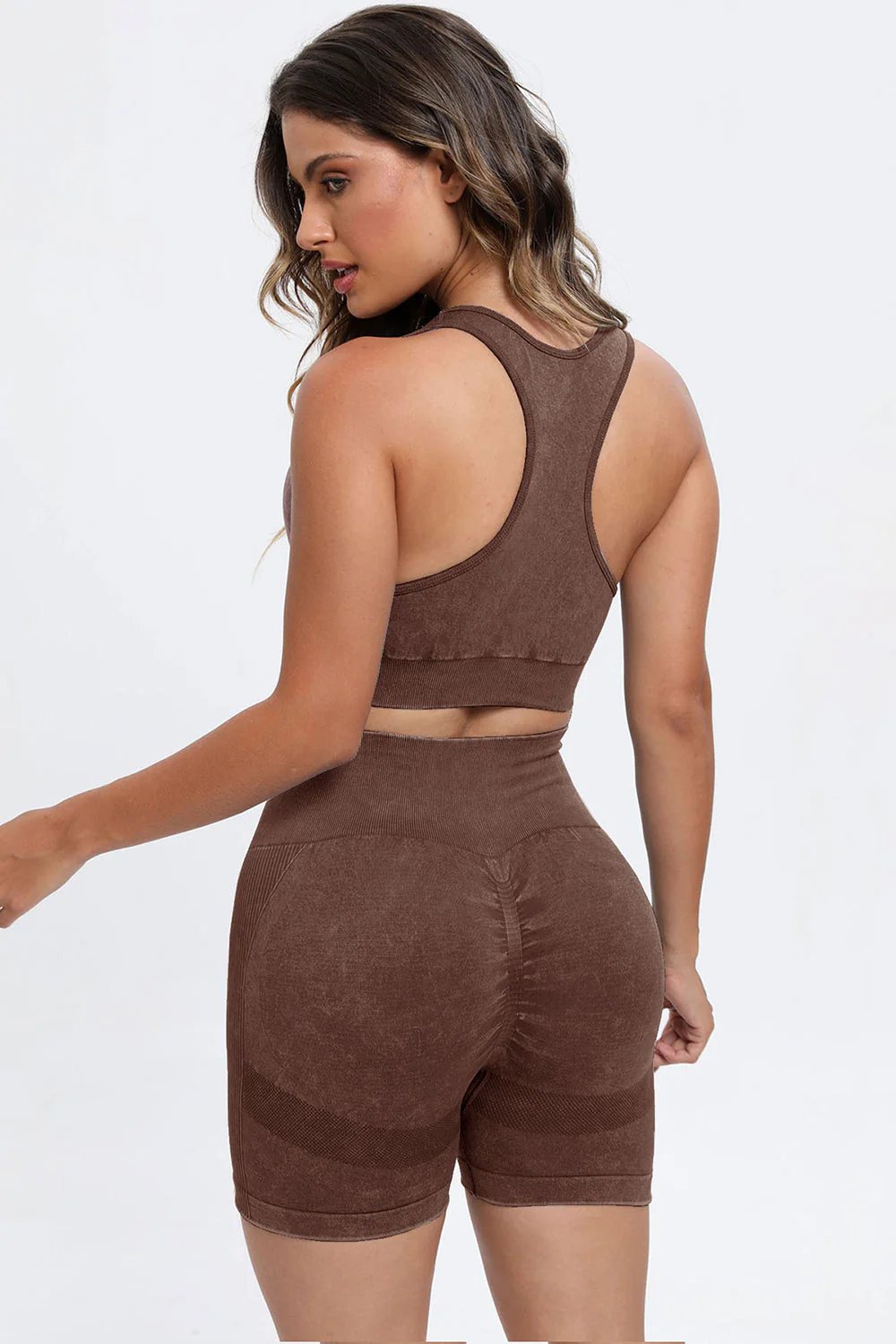 3 Piece Washed Square Neck Wide Strap Active Set - Image 23