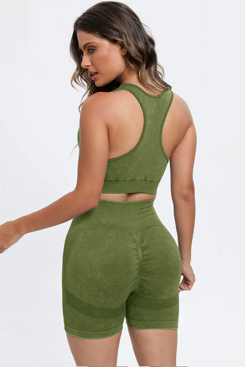 3 Piece Washed Square Neck Wide Strap Active Set - Image 29