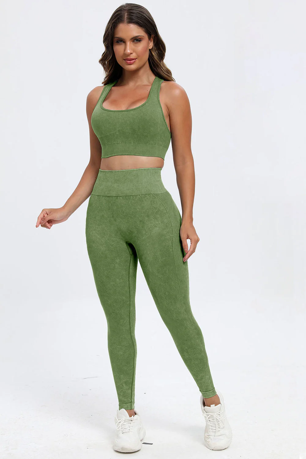 3 Piece Washed Square Neck Wide Strap Active Set - Image 34