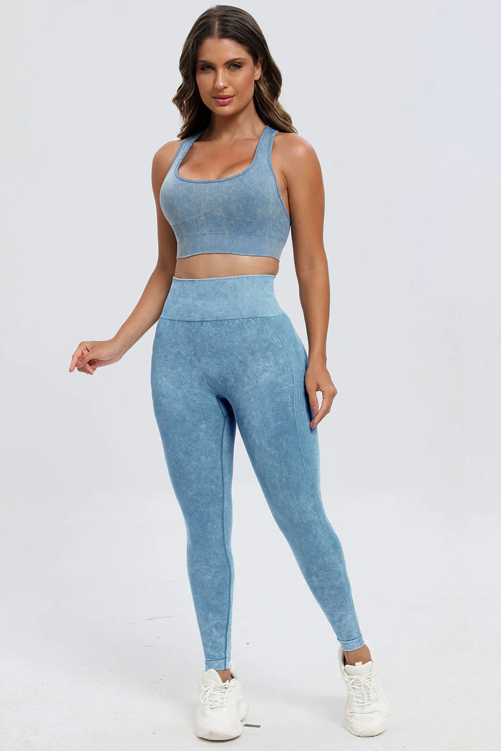 3 Piece Washed Square Neck Wide Strap Active Set - Image 7
