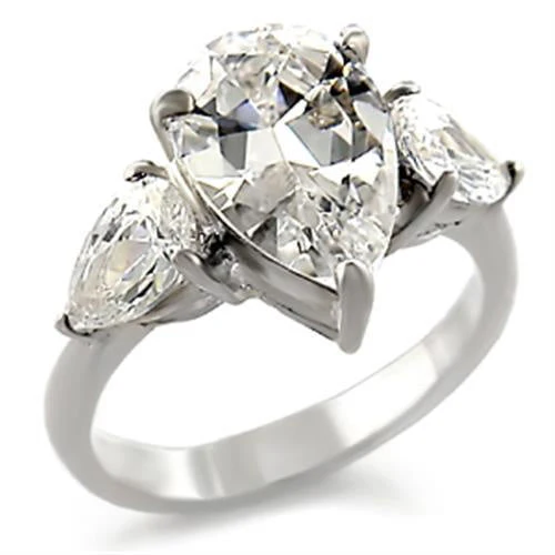 413409 - High-Polished 925 Sterling Silver Ring with AAA Grade CZ in Clear - Image 4