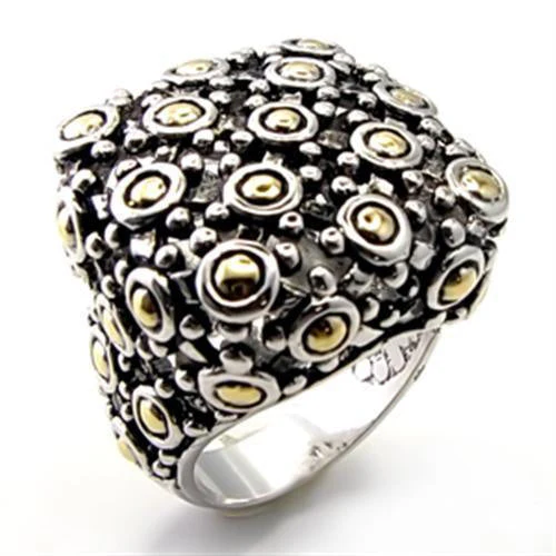 6X022 - Reverse Two-Tone Brass Ring with No Stone - Image 2