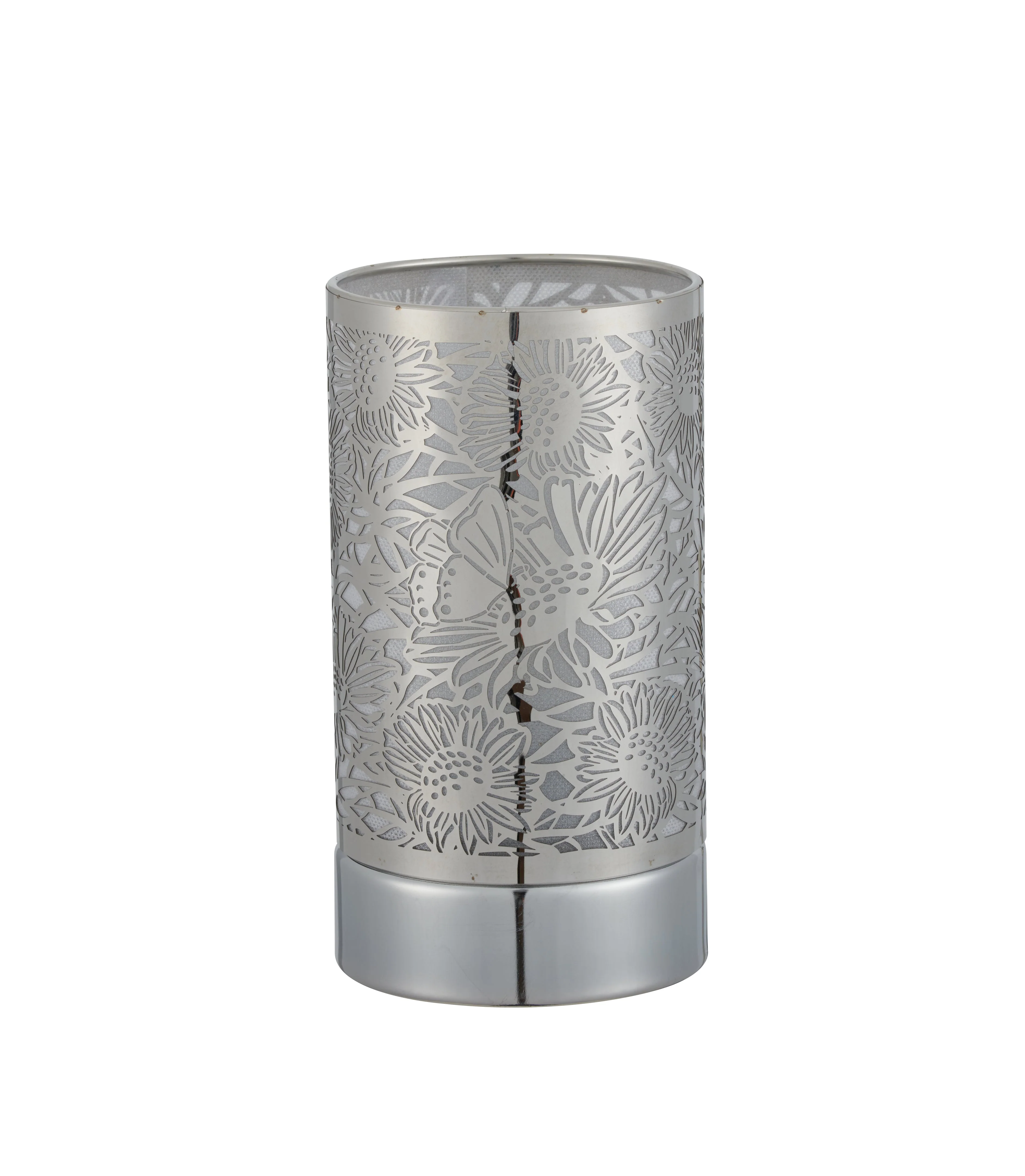 7" touch lamp-Fragrance Wax Melts Warmer -Electric Candle Essential Oil Burner-Metal Silver Sunflower Table Decor by Peterson Housewares & Artwares - Image 2