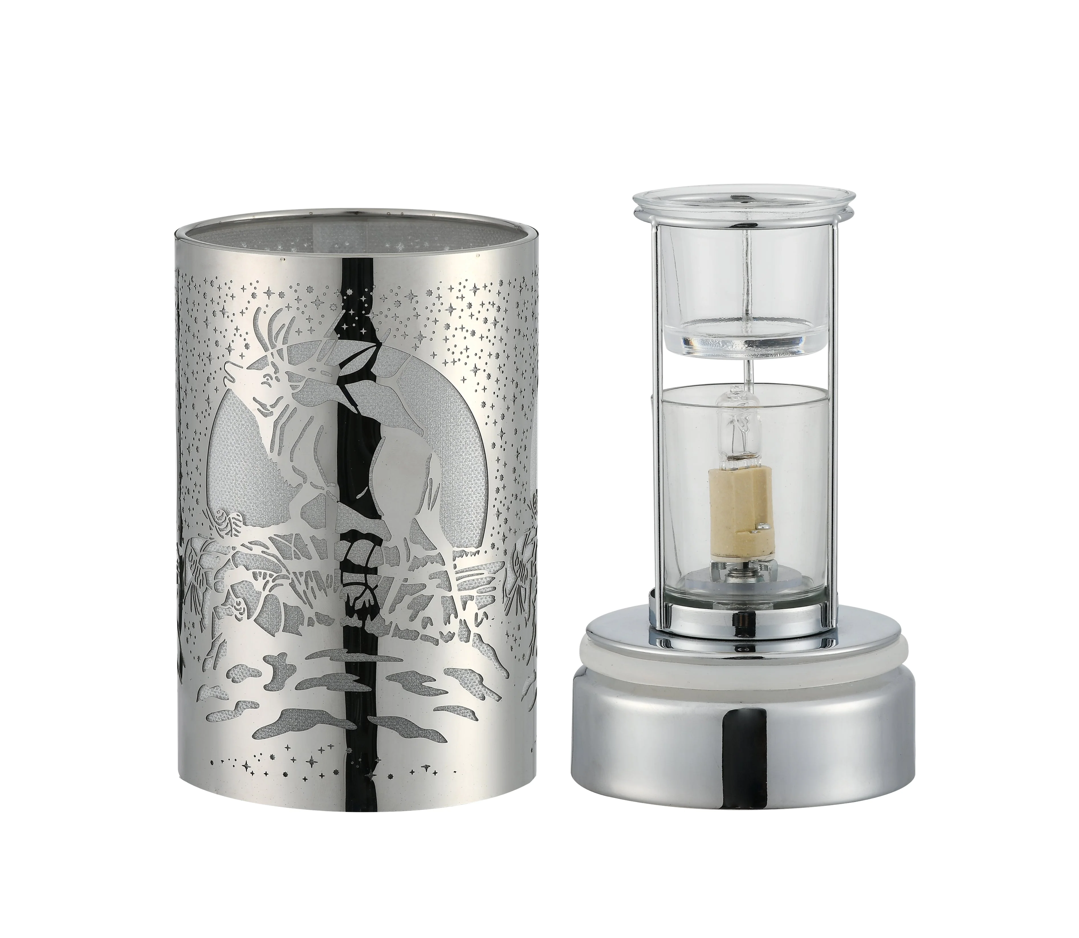 7" Touch lamp/Oil burner/Wax warmer- Silver Elk by Peterson Housewares & Artwares - Image 3