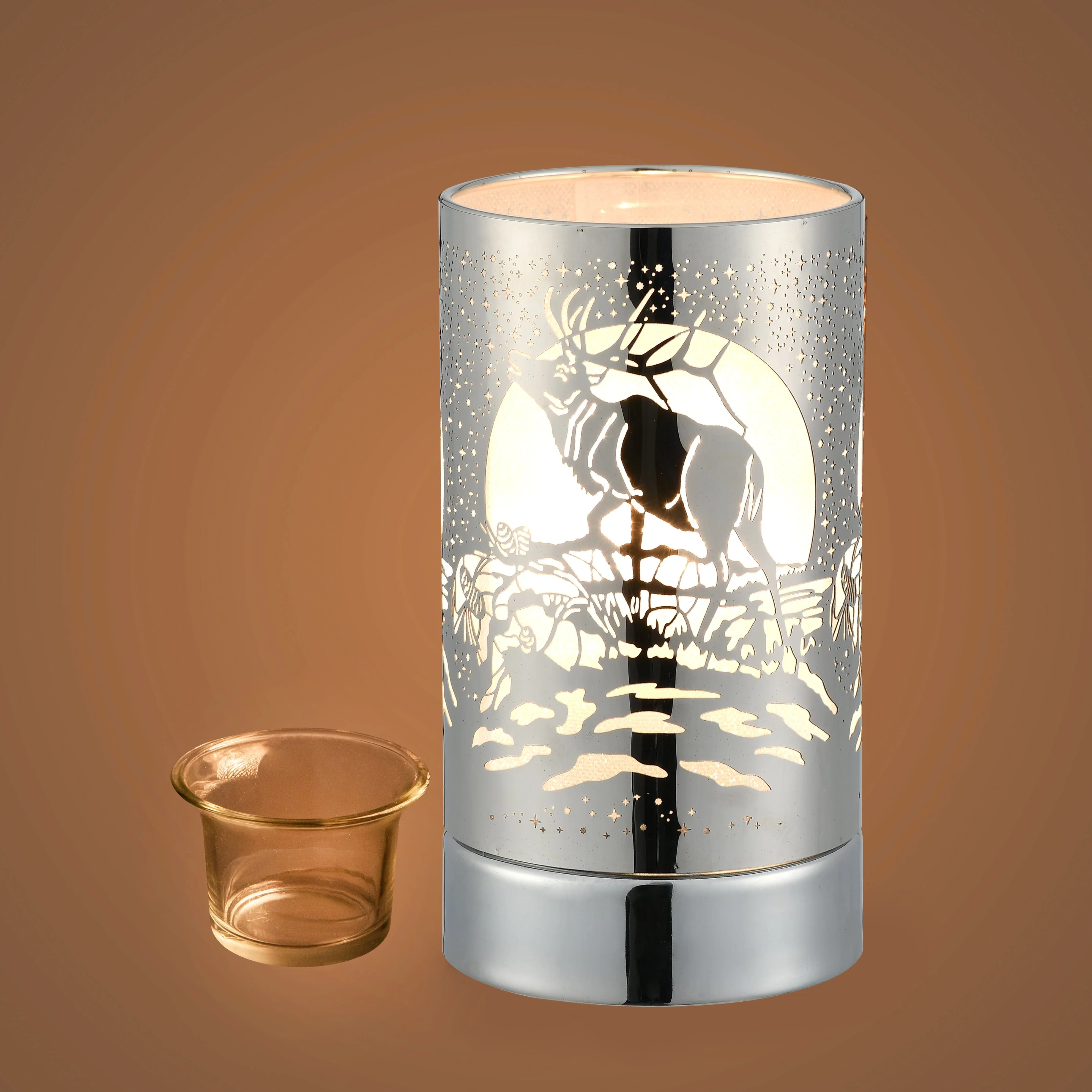 7" Touch lamp/Oil burner/Wax warmer- Silver Elk by Peterson Housewares & Artwares - Image 4