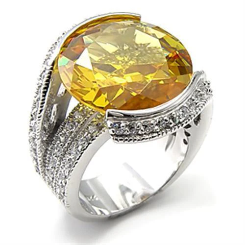7X288 - Rhodium 925 Sterling Silver Ring with AAA Grade CZ in Topaz - Image 4