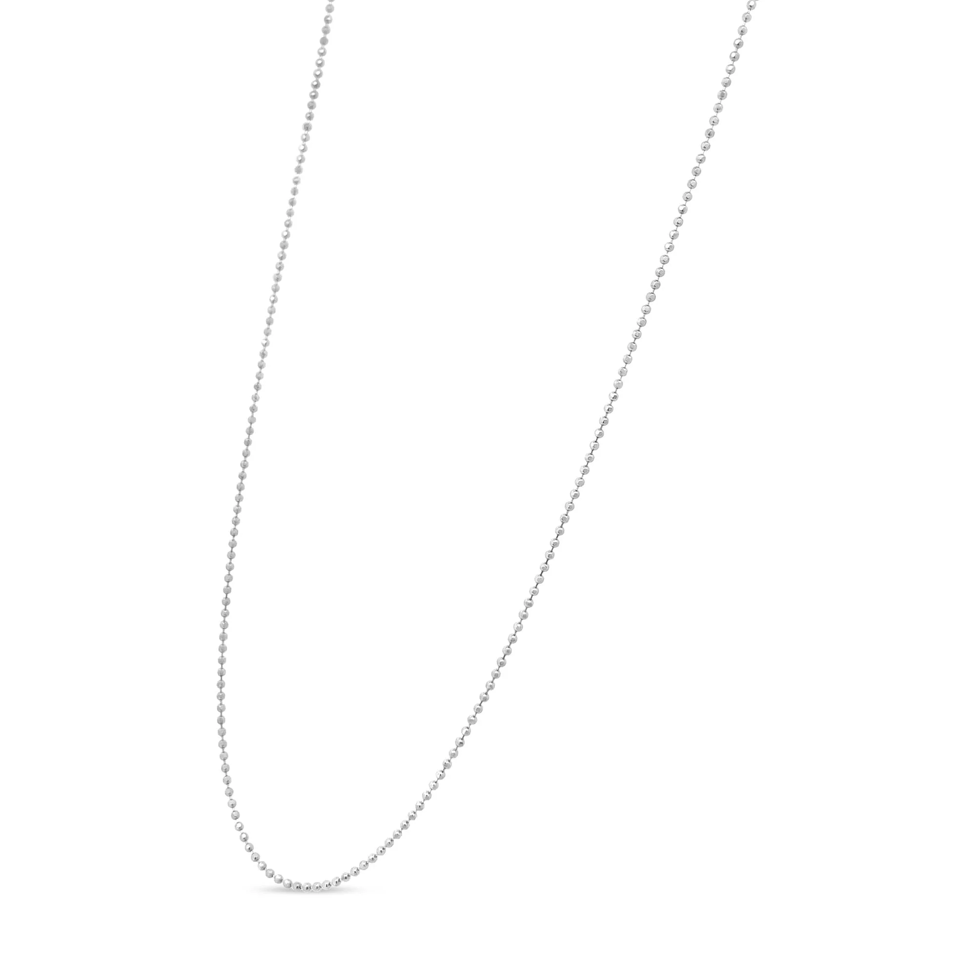 .925 Sterling Silver 0.7mm Slim and Dainty Unisex 18" Inch Ball Bead Chain Necklace by Haus of Brilliance - Image 2