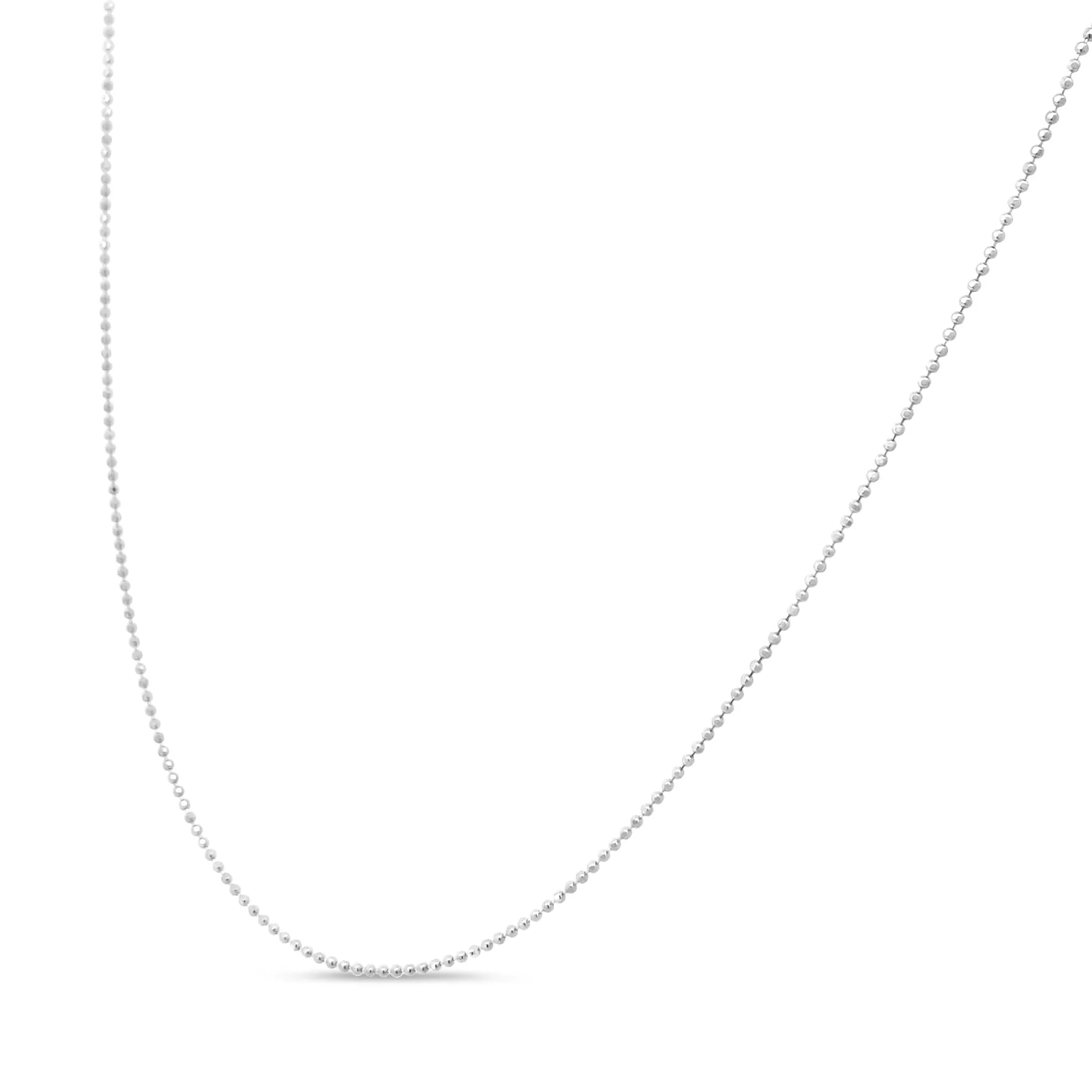 .925 Sterling Silver 0.7mm Slim and Dainty Unisex 18" Inch Ball Bead Chain Necklace by Haus of Brilliance - Image 3