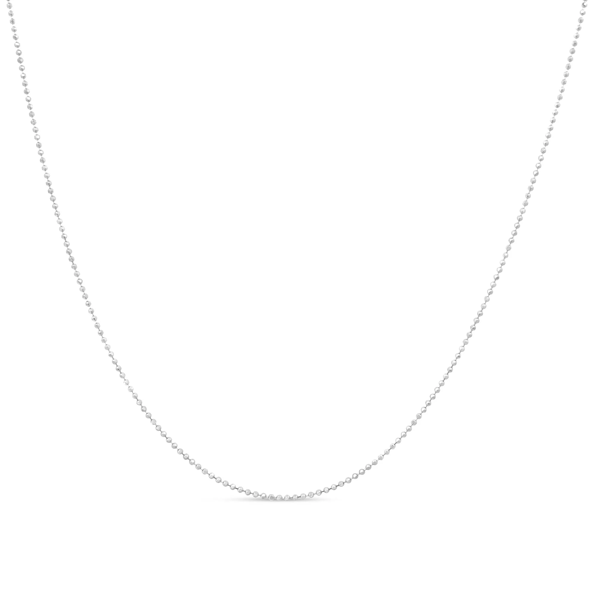 .925 Sterling Silver 0.7mm Slim and Dainty Unisex 18" Inch Ball Bead Chain Necklace by Haus of Brilliance - Image 4