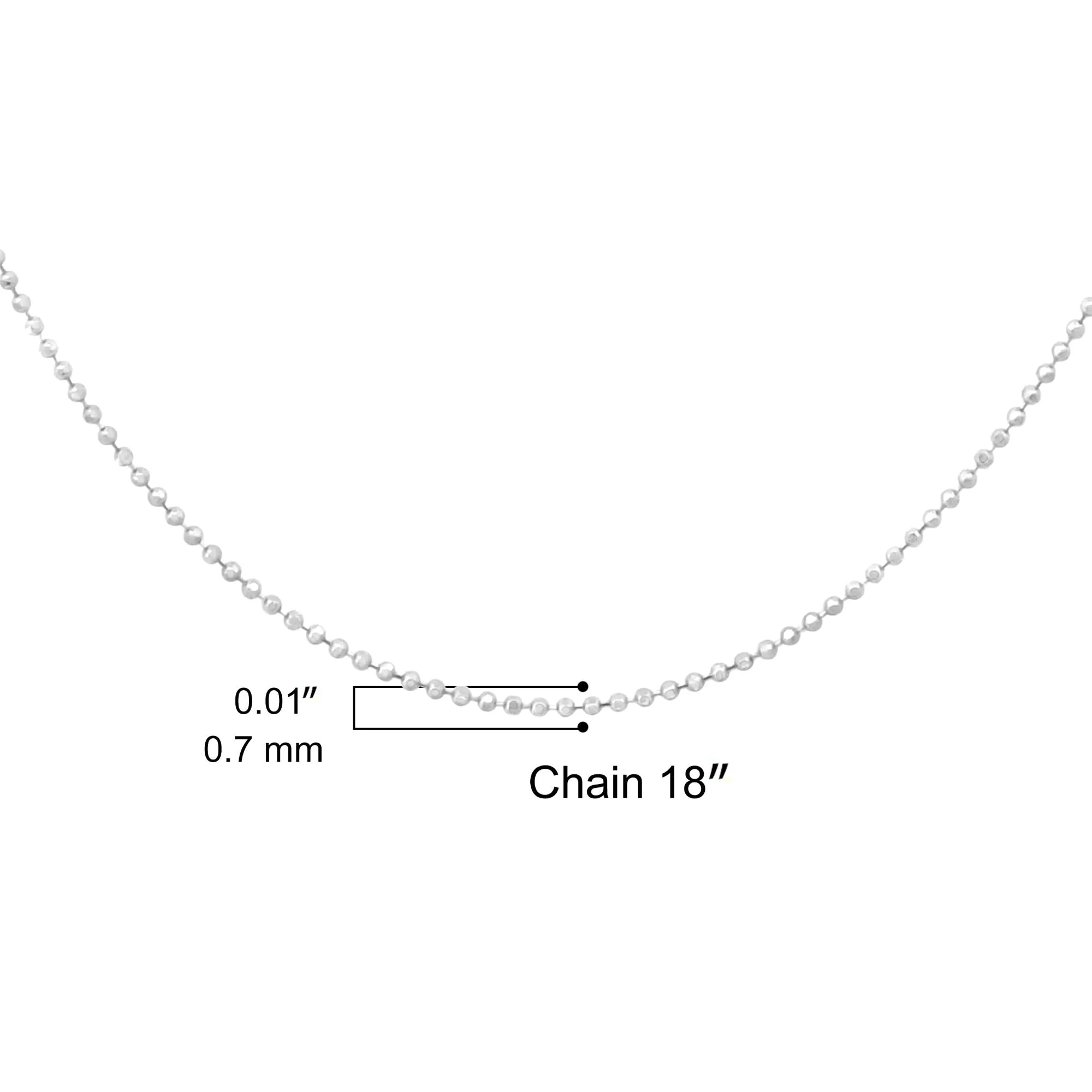 .925 Sterling Silver 0.7mm Slim and Dainty Unisex 18" Inch Ball Bead Chain Necklace by Haus of Brilliance - Image 6