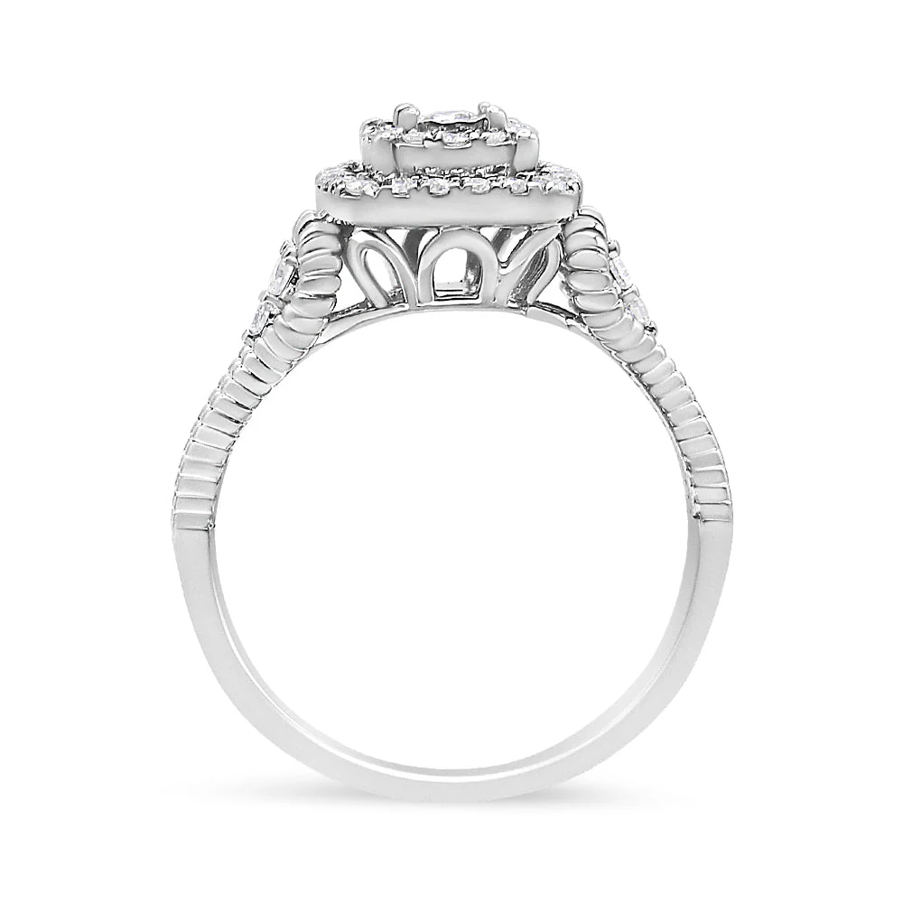 .925 Sterling Silver 1/3 Cttw Miracle Set Round-Cut Diamond Cocktail Ring (H-I Color, I1-I2 Clarity) by Infinite Jewels - Image 3