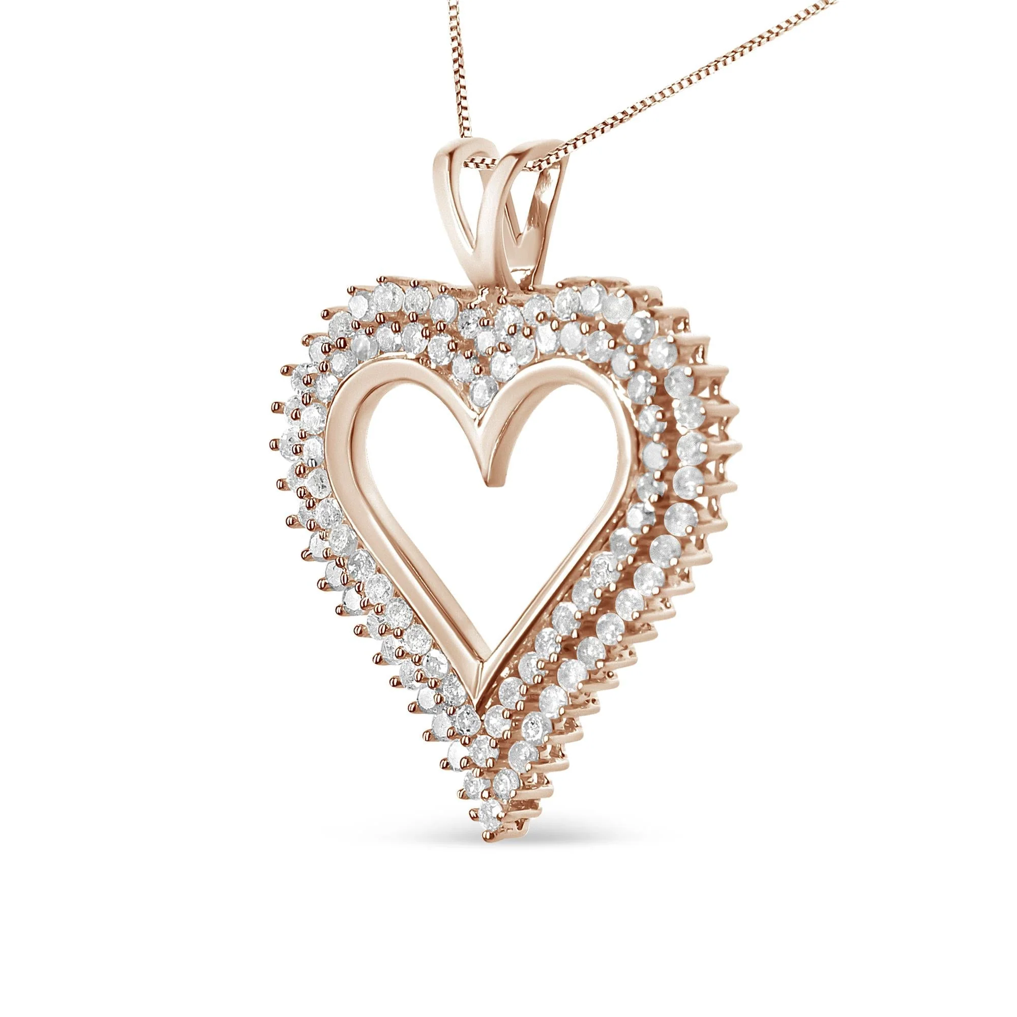 .925 Sterling Silver Diamond Heart 18" Pendant Necklace (I-J Color, I2-I3 Clarity) by Haus of Brilliance - Image 16