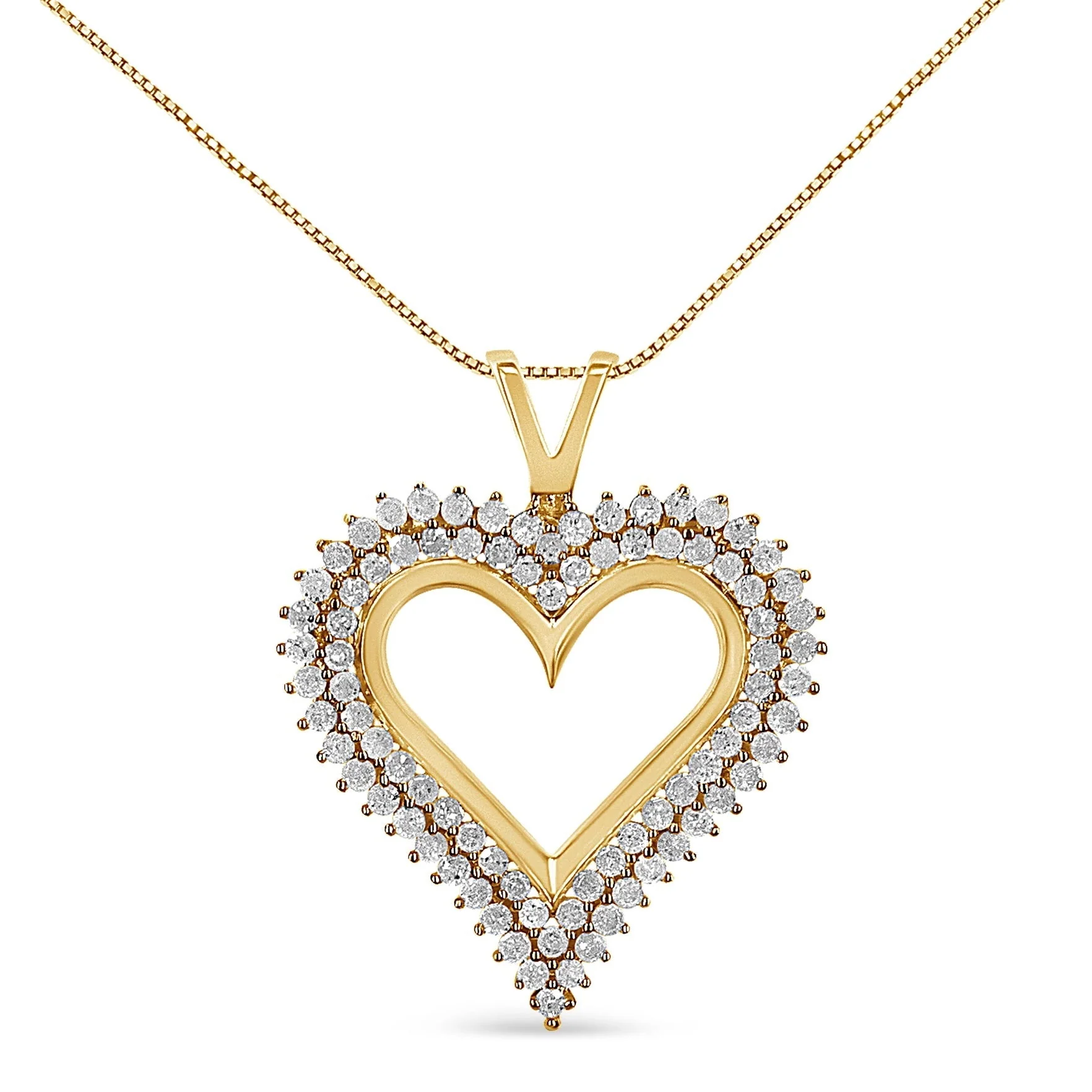 .925 Sterling Silver Diamond Heart 18" Pendant Necklace (I-J Color, I2-I3 Clarity) by Haus of Brilliance - Image 3