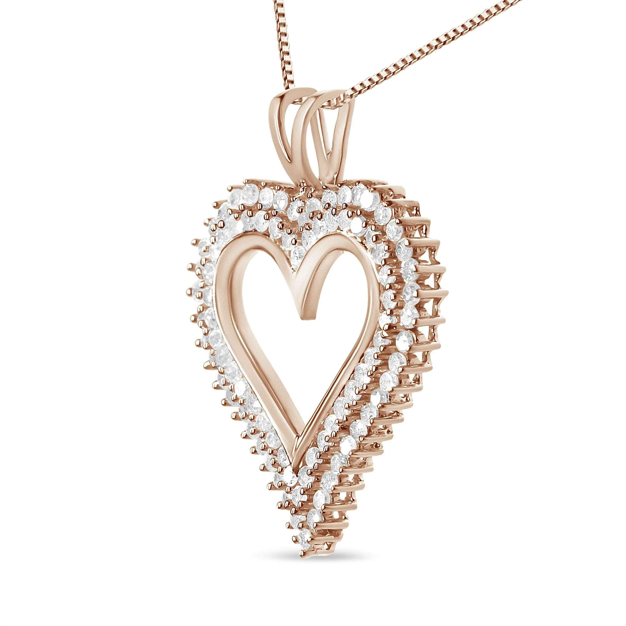 .925 Sterling Silver Diamond Heart 18" Pendant Necklace (I-J Color, I2-I3 Clarity) by Haus of Brilliance - Image 34