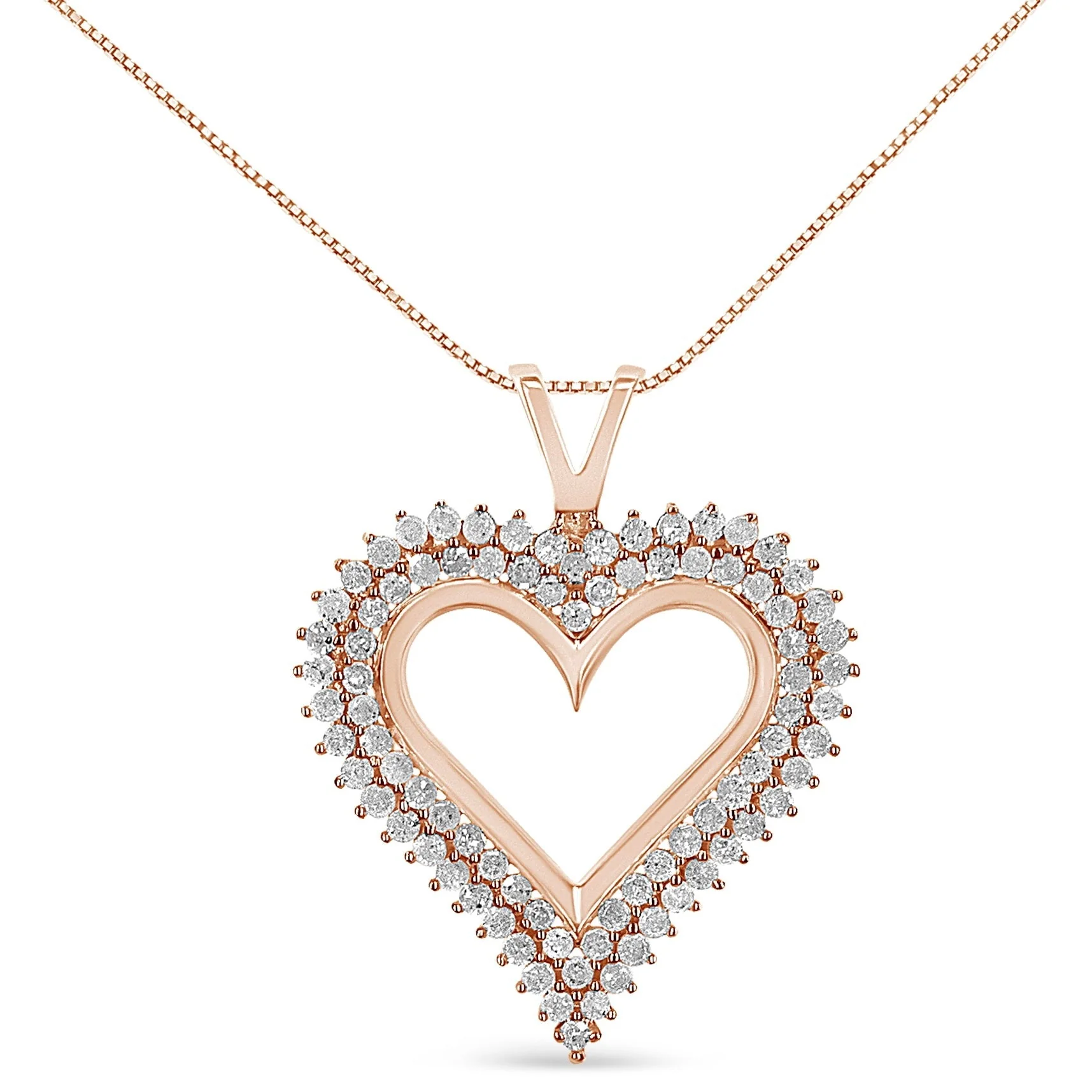 .925 Sterling Silver Diamond Heart 18" Pendant Necklace (I-J Color, I2-I3 Clarity) by Haus of Brilliance - Image 4