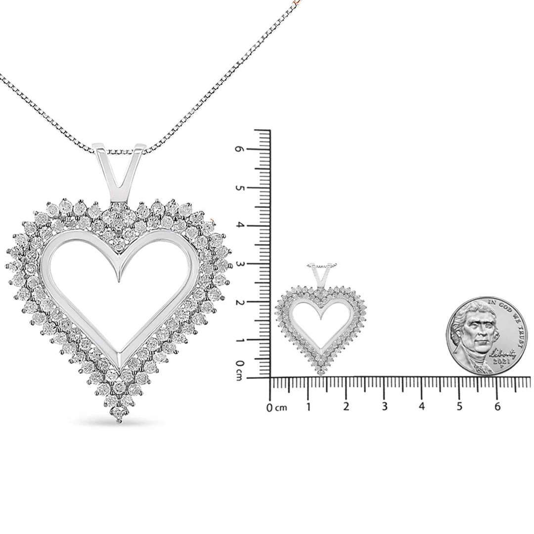 .925 Sterling Silver Diamond Heart 18" Pendant Necklace (I-J Color, I2-I3 Clarity) by Haus of Brilliance - Image 62