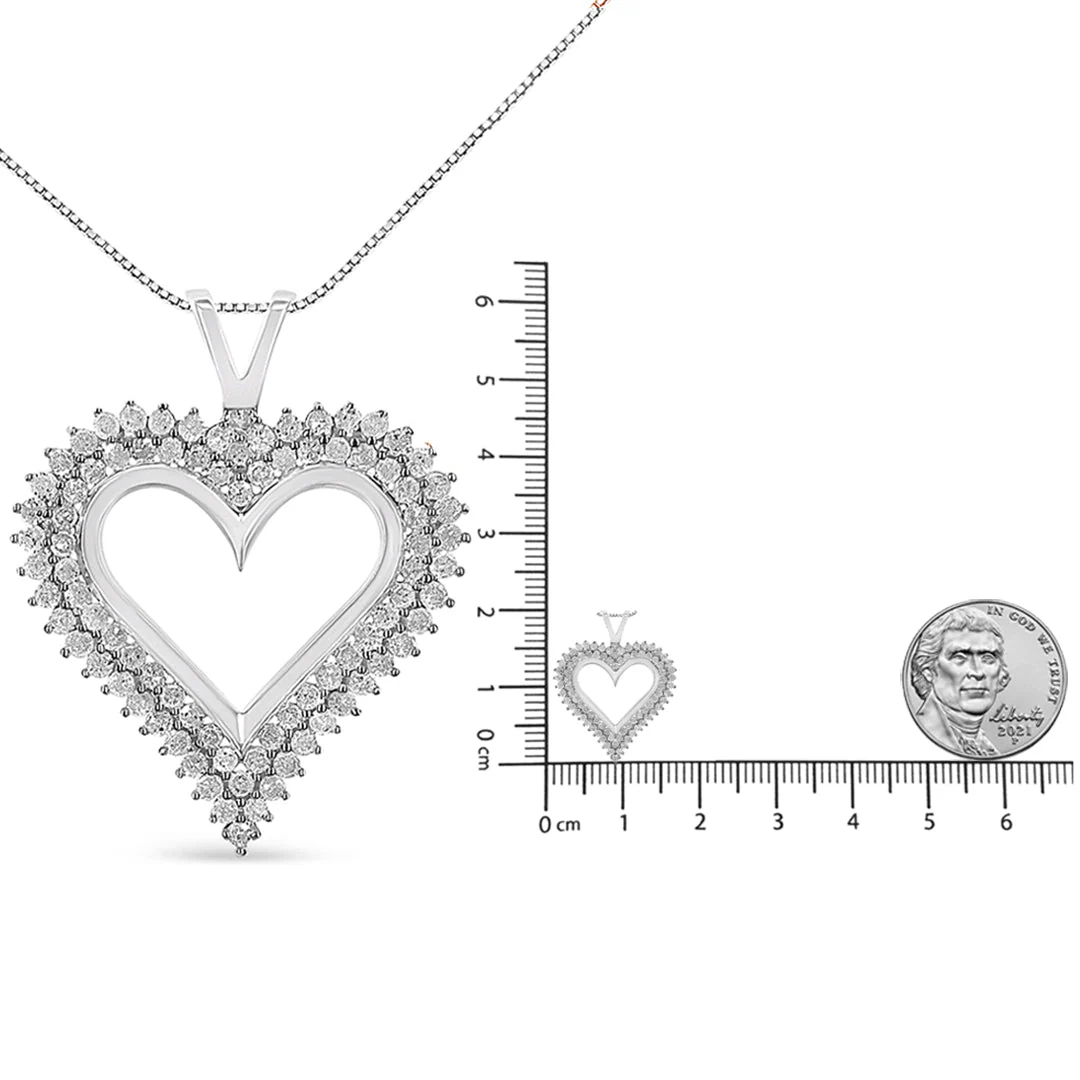.925 Sterling Silver Diamond Heart 18" Pendant Necklace (I-J Color, I2-I3 Clarity) by Haus of Brilliance - Image 65