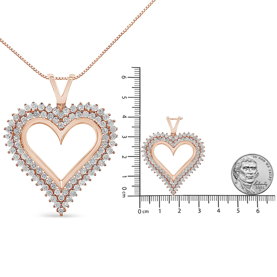 .925 Sterling Silver Diamond Heart 18" Pendant Necklace (I-J Color, I2-I3 Clarity) by Haus of Brilliance - Image 67