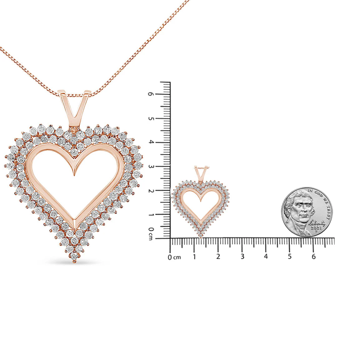 .925 Sterling Silver Diamond Heart 18" Pendant Necklace (I-J Color, I2-I3 Clarity) by Haus of Brilliance - Image 70