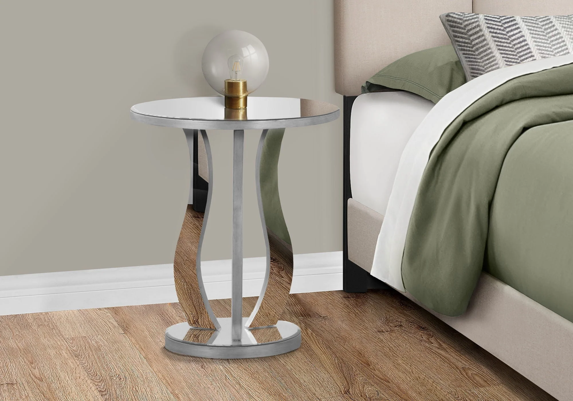 Accent Table, Side Mirror, Transitional - Silver by Couch.com - Image 3
