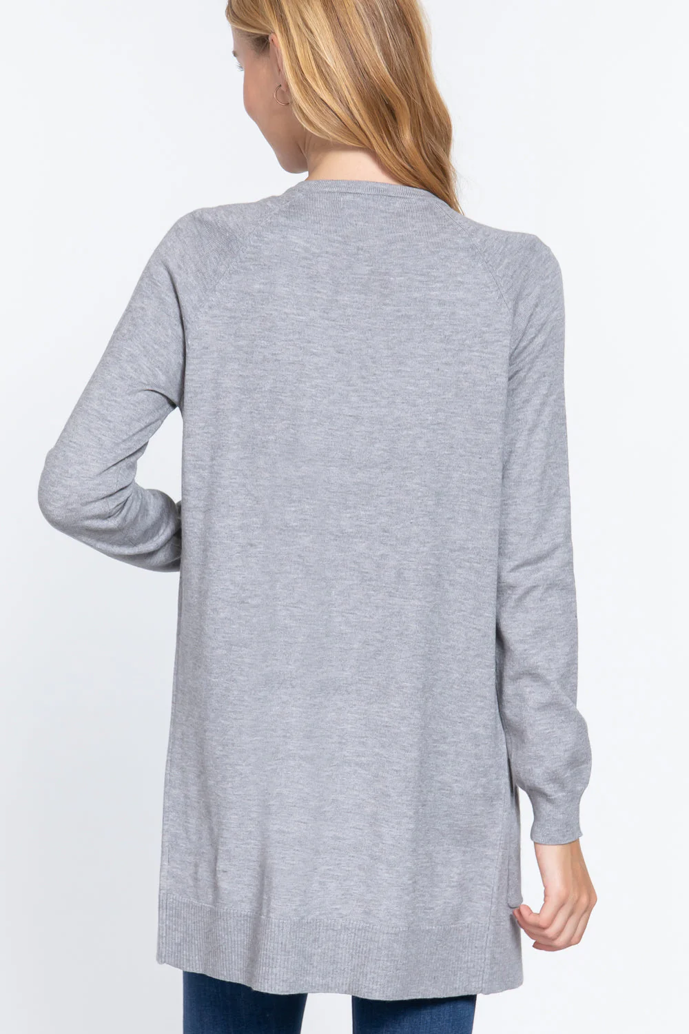 ACTIVE BASIC Open Front Long Sleeve Cardigan - Image 3