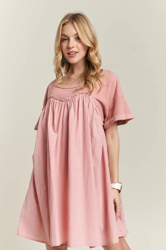 ADORA Round Neck Half Sleeve Babydoll Dress - Image 2