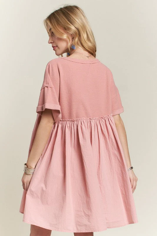 ADORA Round Neck Half Sleeve Babydoll Dress - Image 5