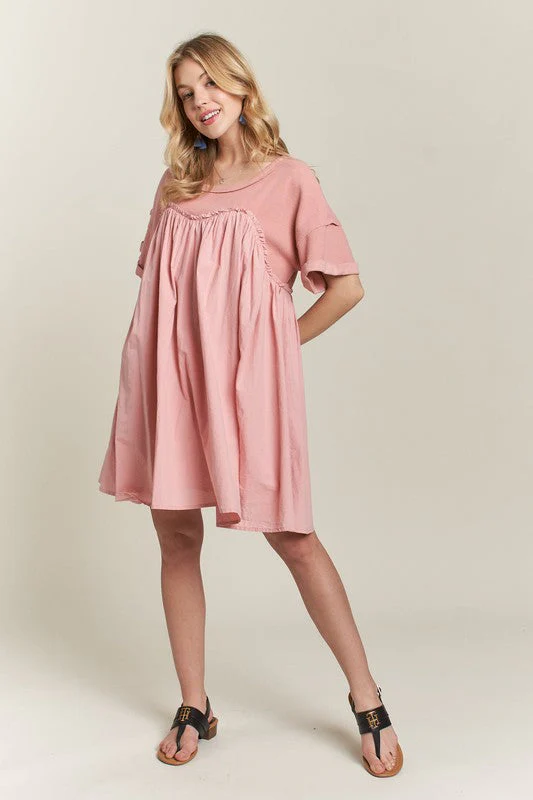 ADORA Round Neck Half Sleeve Babydoll Dress - Image 6
