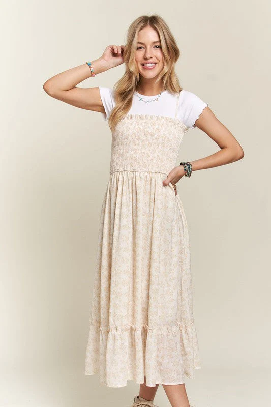 ADORA Smocked Floral Ruffled Hem Cami Dress - Image 2