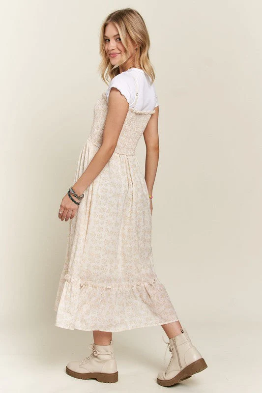 ADORA Smocked Floral Ruffled Hem Cami Dress - Image 4