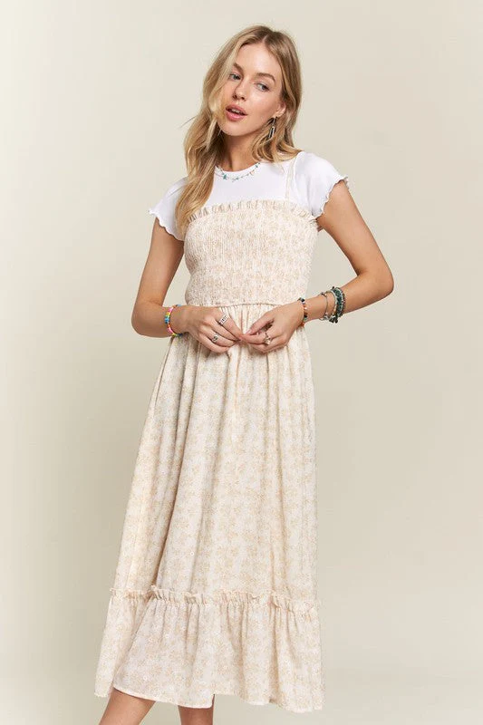 ADORA Smocked Floral Ruffled Hem Cami Dress - Image 5