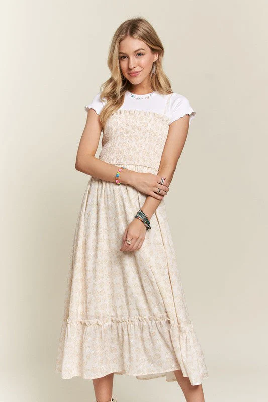 ADORA Smocked Floral Ruffled Hem Cami Dress - Image 6