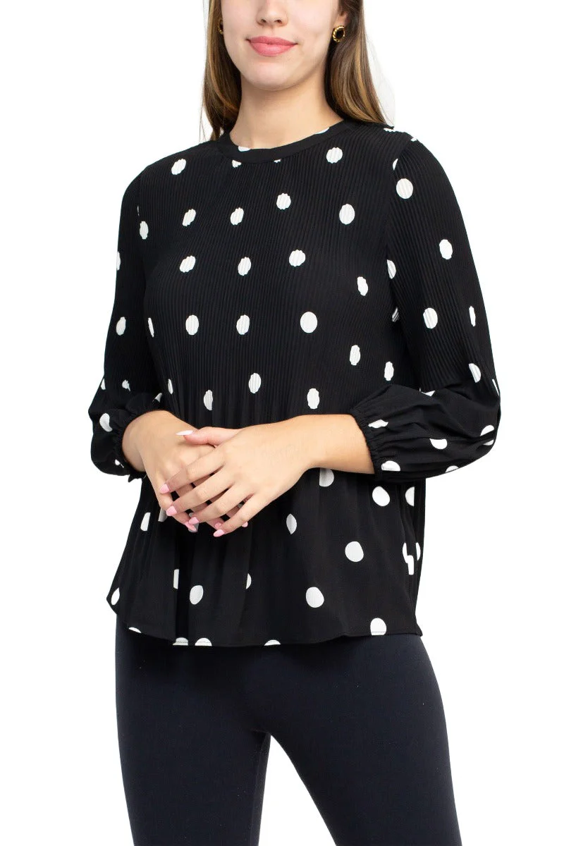 Adrianna Papell Crew Neck 3/4 Sleeve Keyhole Back Ruched Waist Multi Print Woven Top by Curated Brands - Image 8