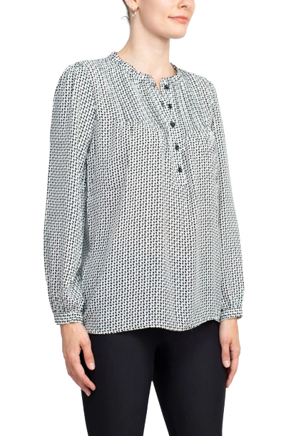 Adrianna Papell Crew Neck Long Sleeves Button Detail Woven Top by Curated Brands - Image 10