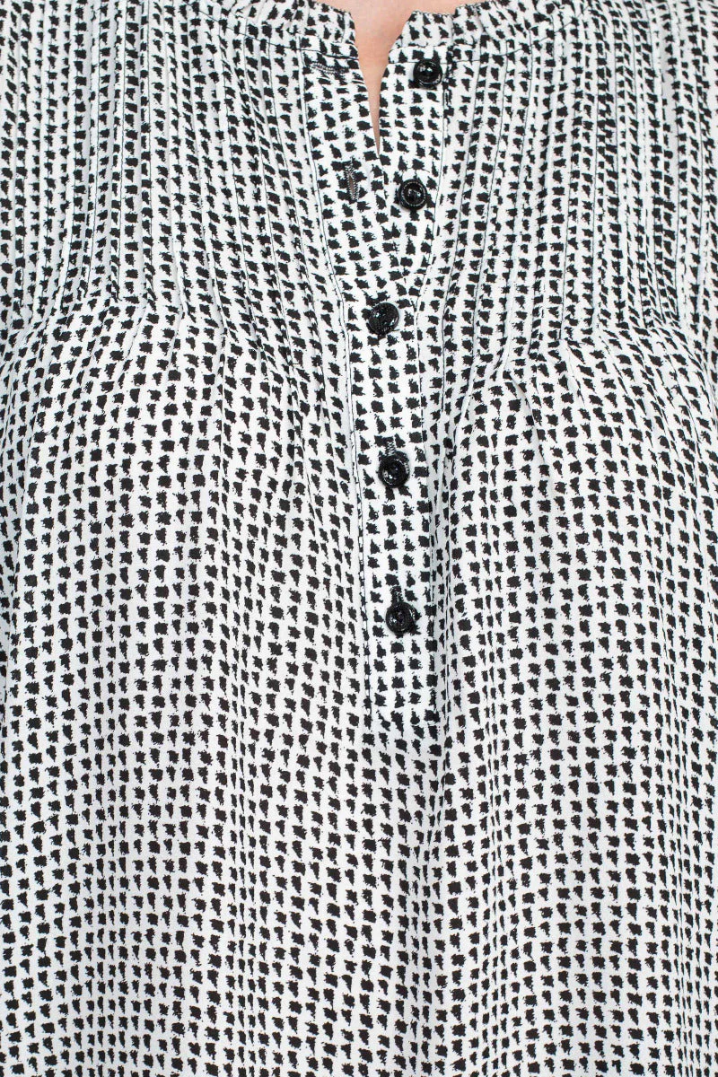 Adrianna Papell Crew Neck Long Sleeves Button Detail Woven Top by Curated Brands - Image 12