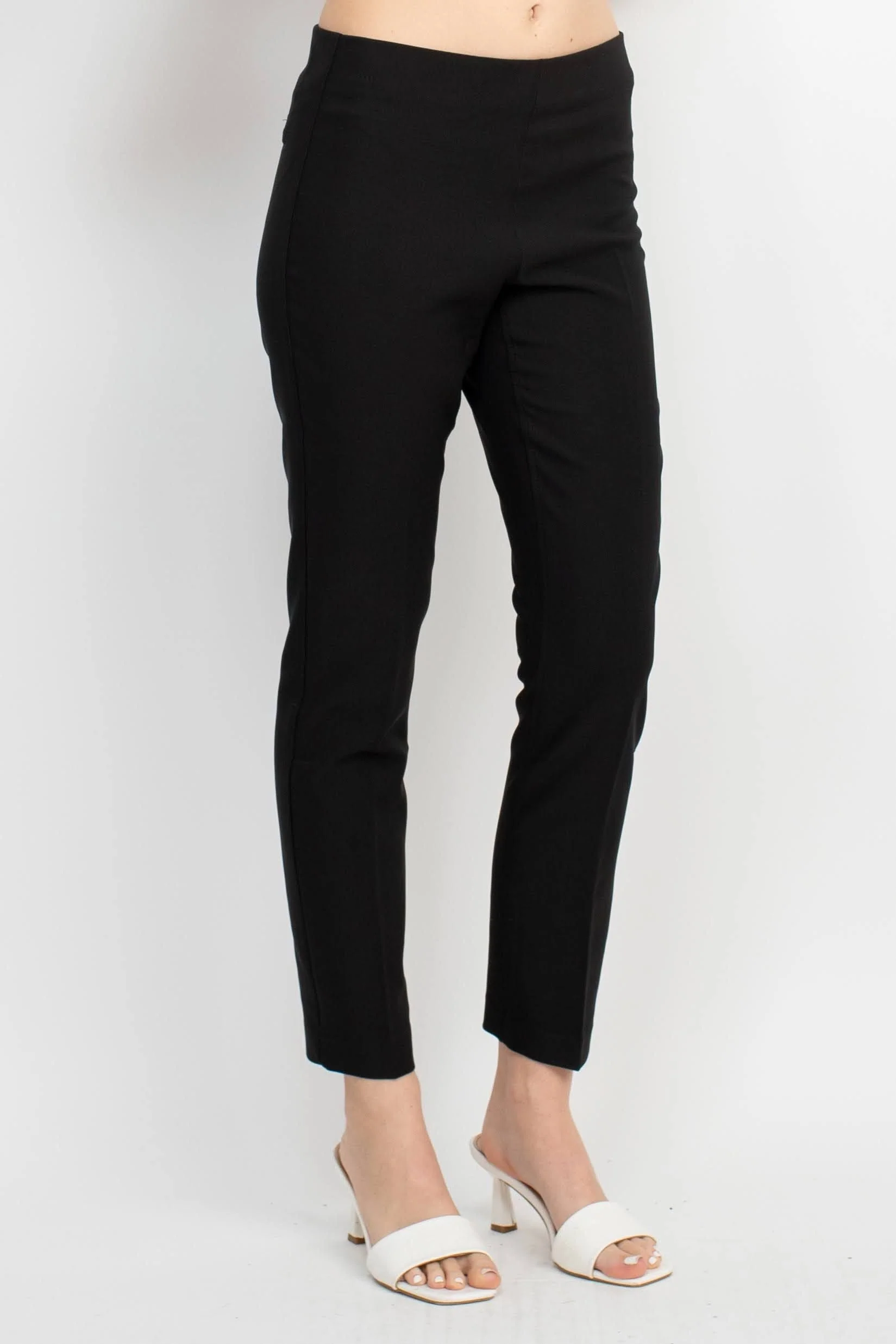 Adrianna Papell Mid Waist Solid Bi-Stretch Pull On Skinny Stretch Crepe Pants by Curated Brands - Image 2