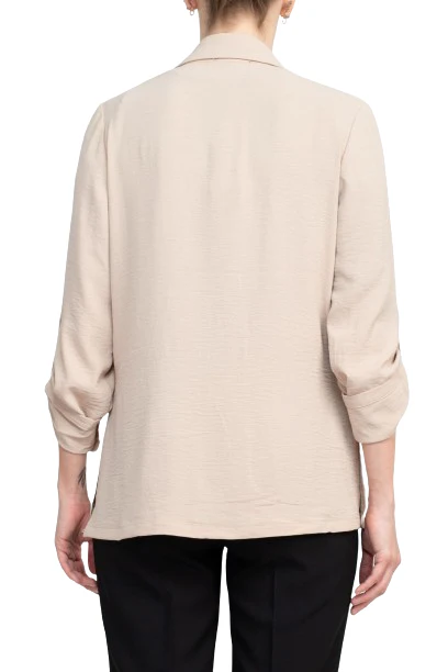 Adrianna Papell Sport Collar Neck One Button 3/4 Sleeve Woven Blazer by Curated Brands - Image 3